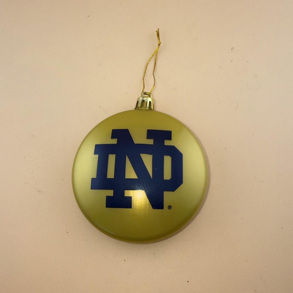 Fighting Irish Notre Dame Christmas Ornament Baseball Football VTG